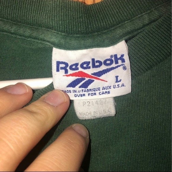 Vintage Reebok Men’s Green Retro Basic Casual T-Shirt Size Large - Picture 4 of 6